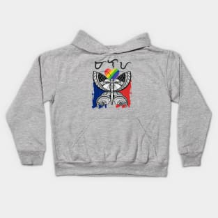 Tribal Art Butterfly Baybayin word Malaya (Freely) Kids Hoodie